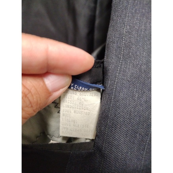 Brooks 346 Sport Coat Blazer 46L Grey Pin stripe 100% Wool - Picture 5 of 5